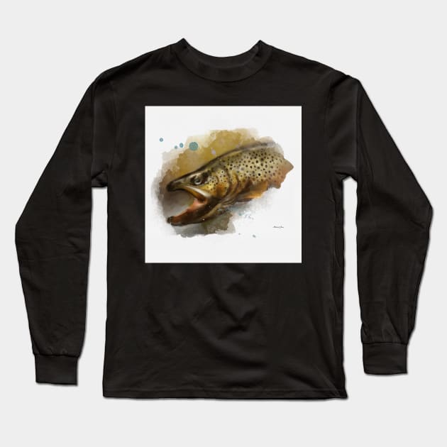 Brown Trout Long Sleeve T-Shirt by MikaelJenei
